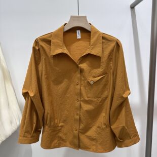 女装 时尚 翻领大码 602专柜正品 打底纯色衬衫 春季 妈妈装 上衣02 新款