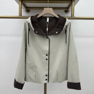 2602专柜新款秋季女装时尚连帽宽松休闲遮肚显瘦夹克衫短外套