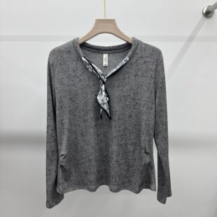 女装 打底上衣女05 25805专柜正品 秋季 大码 妈妈装 V领长袖 新款 时尚
