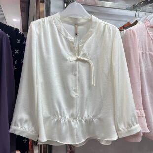 女装 春夏季 新款 上衣23 圆领宽松休闲短款 妈妈装 时尚 78A23专柜正品
