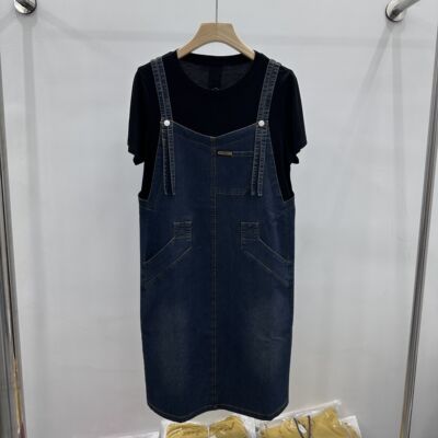 A9901专柜正品夏季新款时尚气质百搭显瘦妈妈装假两件连衣裙AA