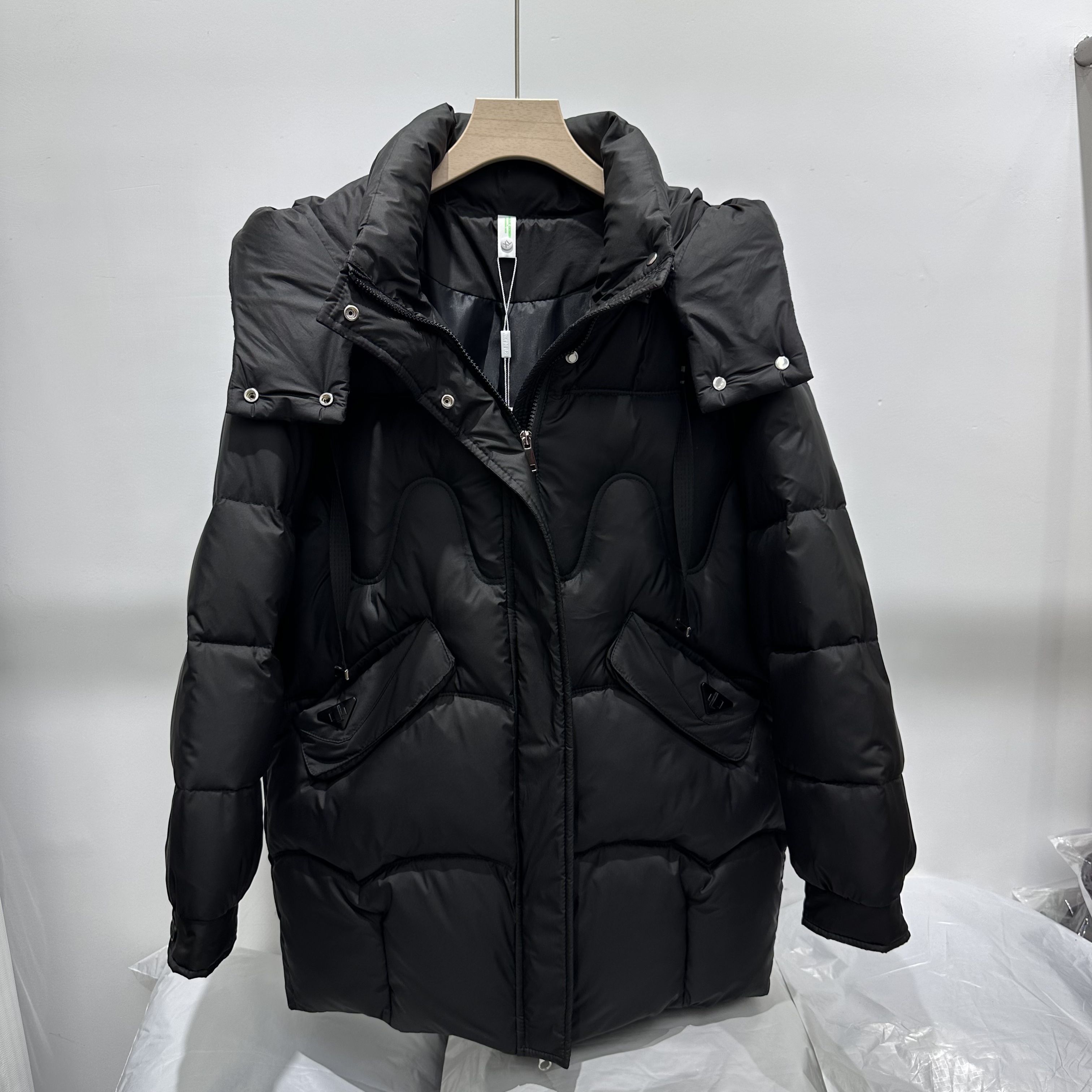 25A807专柜正品新款冬季女装时尚连帽宽松休闲中长保暖棉衣棉袄07