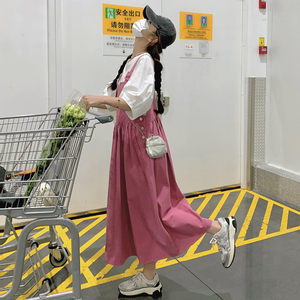韩系时尚设计感背带裙女夏季2025年新款少女感宽松显瘦长款连衣裙图片