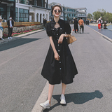 档口现货2021新款设计感镂空小心机泡泡袖连衣裙266-6632-P95K148，女装连衣裙，浙宝266