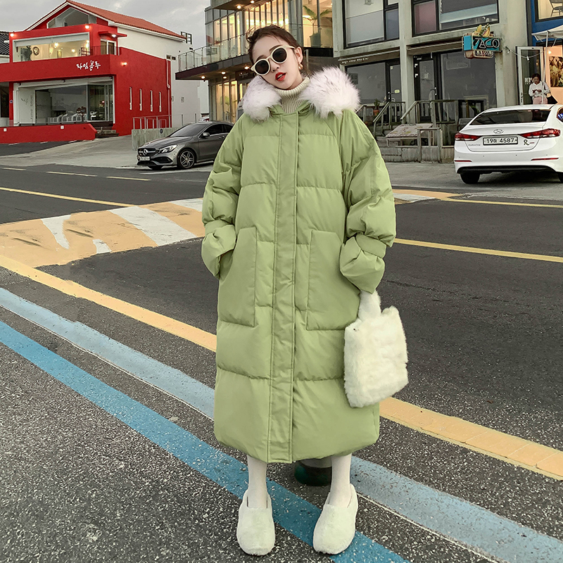 12主推大毛领大口袋果绿色简约引流平销长款棉衣266-882p185k258，女装棉衣/棉服，浙宝266