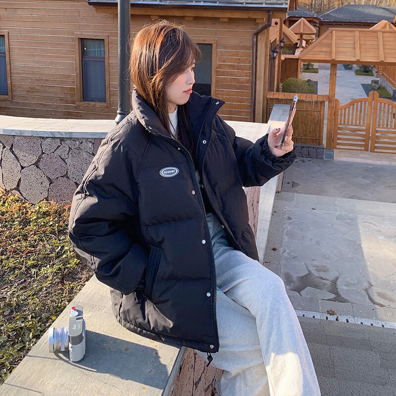 韩系黑色短款羽绒服女冬2022年新款爆款高端洋气今年流行的厚外套,女装羽绒服,浙宝266