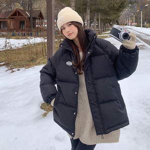 韩系黑色短款羽绒服女冬2022年新款爆款高端洋气今年流行的厚外套