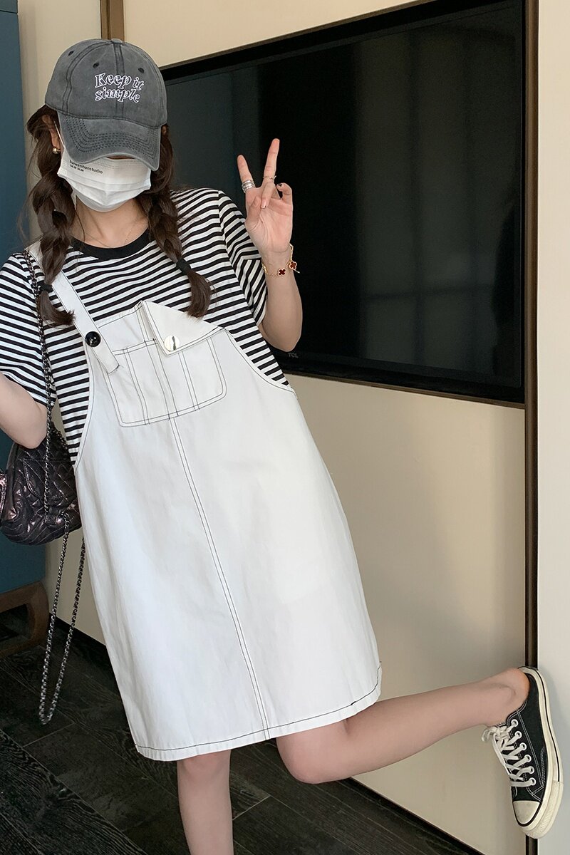 档口现货条纹拼接假两件连衣裙266-2337-P95K148,女装连衣裙,浙宝266