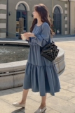 慵懒松弛感黄色卫衣连衣裙女春秋2025新款独特超好看休闲宽松长裙，女装连衣裙，浙宝266