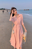 档口现货2021新款粉色腰带鱼尾连衣裙266-6667-P85K138，女装连衣裙，浙宝266