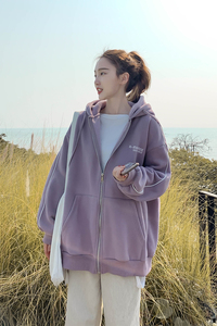 档口现货 数据好 主推三色连帽镶边卫衣开衫266-2007-P90K148图片