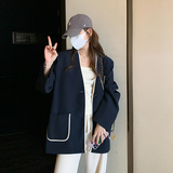 大货已出2023新款撞色包边学院风西装266-2316-P115K168，女装西装，浙宝266