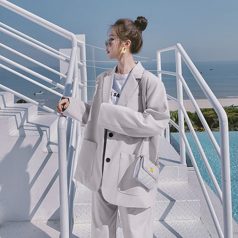 大货已出2021新款特色四口袋两色西装套装266-6605-P155K218，女装套装/套裙，浙宝266