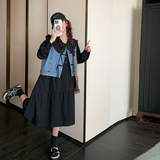 大货已出新款娃娃领连衣裙牛仔马甲两件套266-2311-P135K188，女装连衣裙，浙宝266