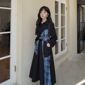 大货已出 2023新款不规则格子撞色小心机连衣裙266-2262,女装连衣裙,浙宝266