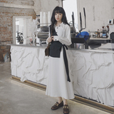 档口现货撞色假两件连衣裙西装面料品质好266-6686，女装连衣裙，浙宝266