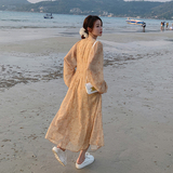 档口现货刘亦菲同款黄色碎花雪纺连衣裙266-2322-P115K168，女装连衣裙，浙宝266