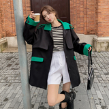 大货已出2024新款原创黑绿撞色拼接风衣266-2402-P135K188，女装风衣，浙宝266