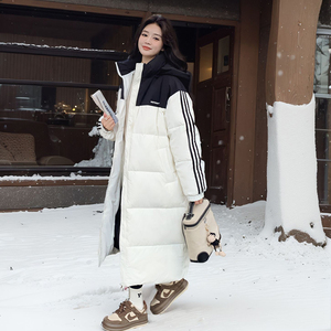 大货撞色拼接三条杠可脱卸帽羽绒服 新标90绒266-2399-P315K468图片
