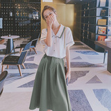 档口现货2021新款两色撞色双领两件套装266-6651-P100K158，女装套装/套裙，浙宝266