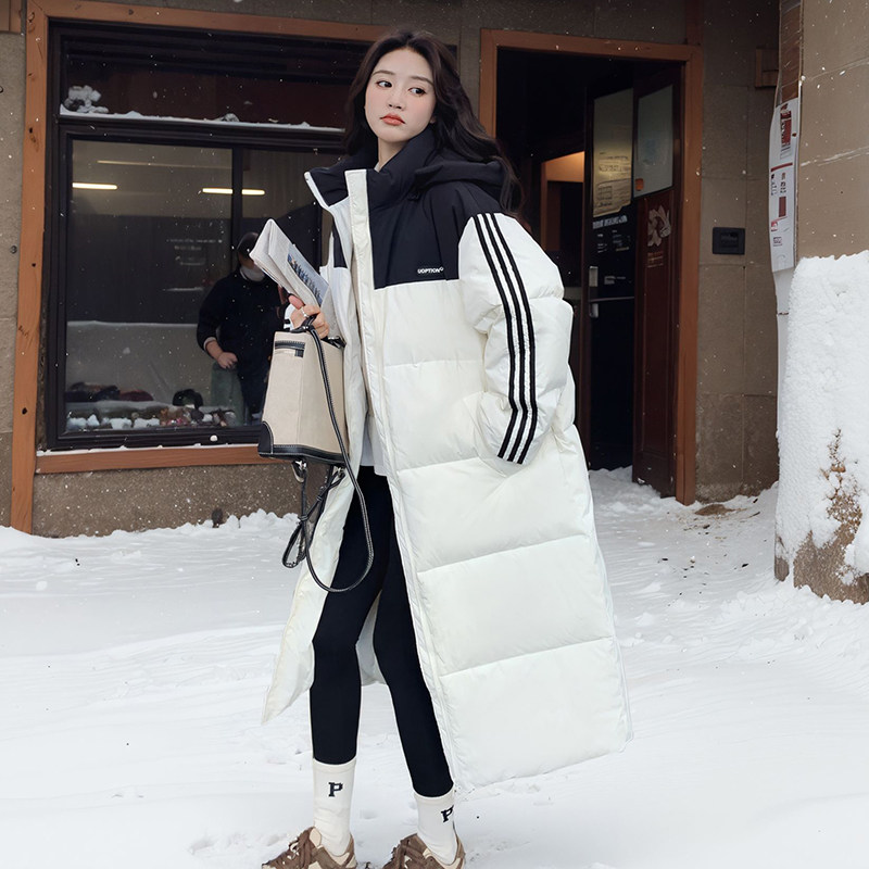 大货撞色拼接三条杠可脱卸帽羽绒服新标90绒266-2399-P315K468,女装羽绒服,浙宝266