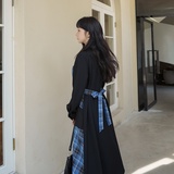 大货已出2023新款不规则格子撞色小心机连衣裙266-2262，女装连衣裙，浙宝266