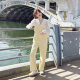 档口现货奶黄色背带裤266-2235-P85K138，女装连体裤，浙宝266