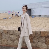 大货已出2023新款米白色西装阔腿裤套装266-6697-P155K218，女装套装/套裙，浙宝266