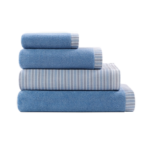 孚日方毛浴巾套装纯棉吸水不易掉毛加厚洗脸洗澡通用枕头巾大面巾