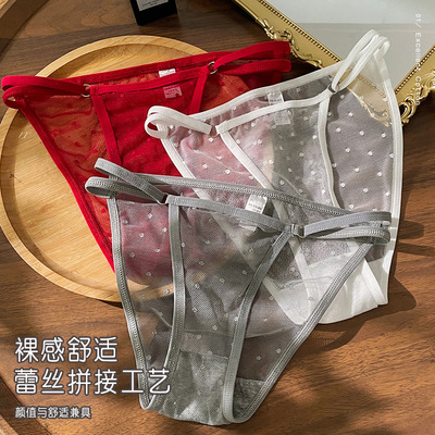 细绳高腰高开叉少女士棉裆内裤