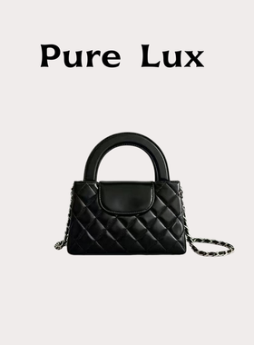 PureLux凯莉包黑色菱格链条