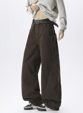 A440-K8601-特P49 阔腿工装裤 弯刀牛仔裤