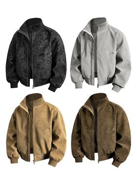 A440-JK051-特P78 立领短款麂皮夹克