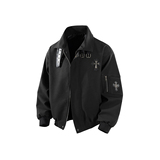 A440-JK1606-特P78贴皮十字架翻领短款夹克，男装夹克，电商A440