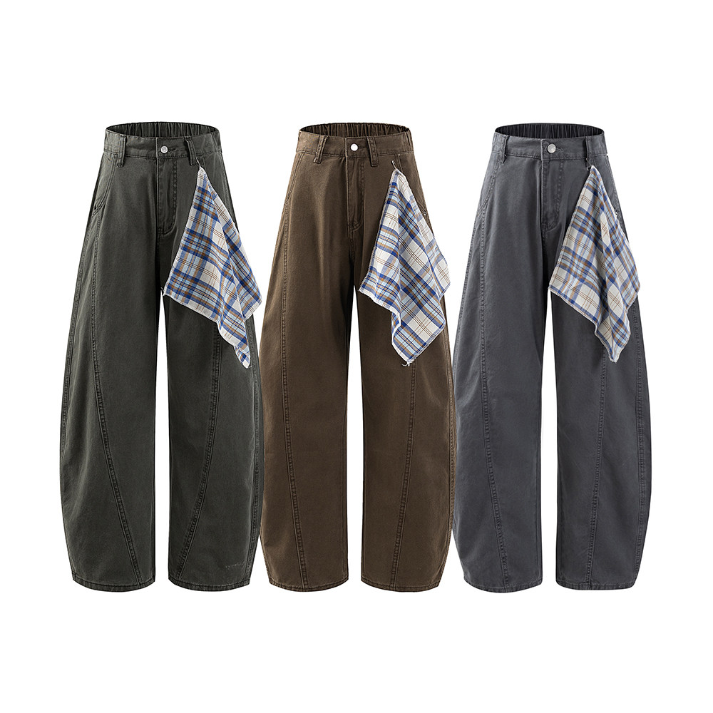A440-K329-特P45重工水洗棉布休闲裤送方巾,男装休闲裤,电商A440