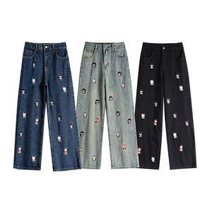 A440-WH25090-P55 2026年春季小狗刺绣牛仔裤，男装牛仔裤，电商A440