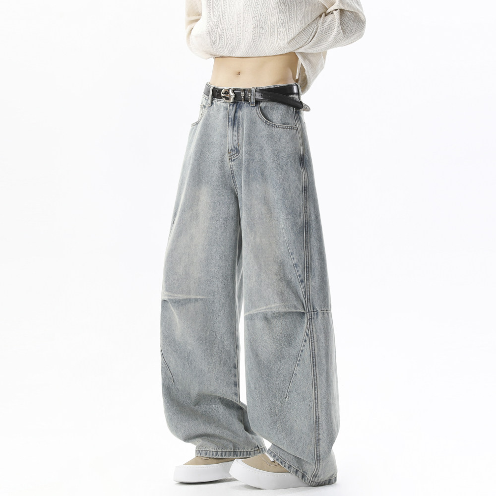 A440-K266-P45褶皱宽松高街牛仔裤，男装牛仔裤，电商A440