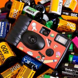 【栗子映像】特价 135傻瓜复古彩色一次性胶卷相机包冲洗胶片