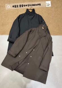 风衣鹅绒服 立领桑蚕丝90白鹅绒羽绒服女中长款 欧洲站2025新款 冬季