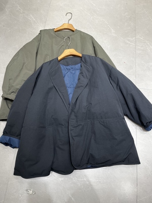 欧货藏青色鹅绒羽绒服女风衣外套