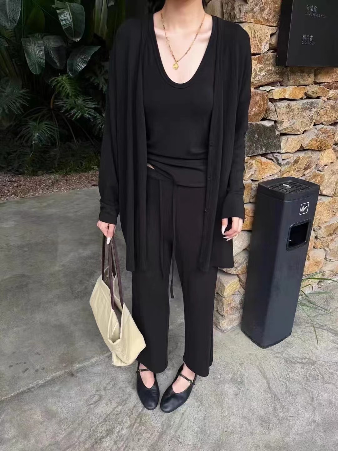 欧洲站2026秋女三件套开衫背心