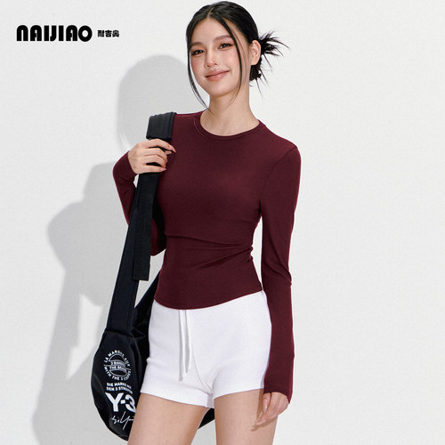 基础圆领紧身显瘦跑步健身上衣