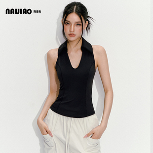 耐吉奥夏季 上衣外穿 网球服女带胸垫羽毛球健身运动背心瑜伽服无袖