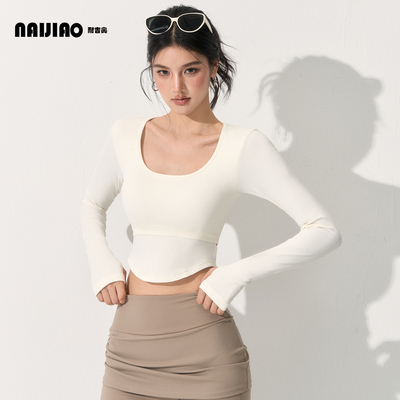 带胸垫瑜伽服女跑步健身运动衣服