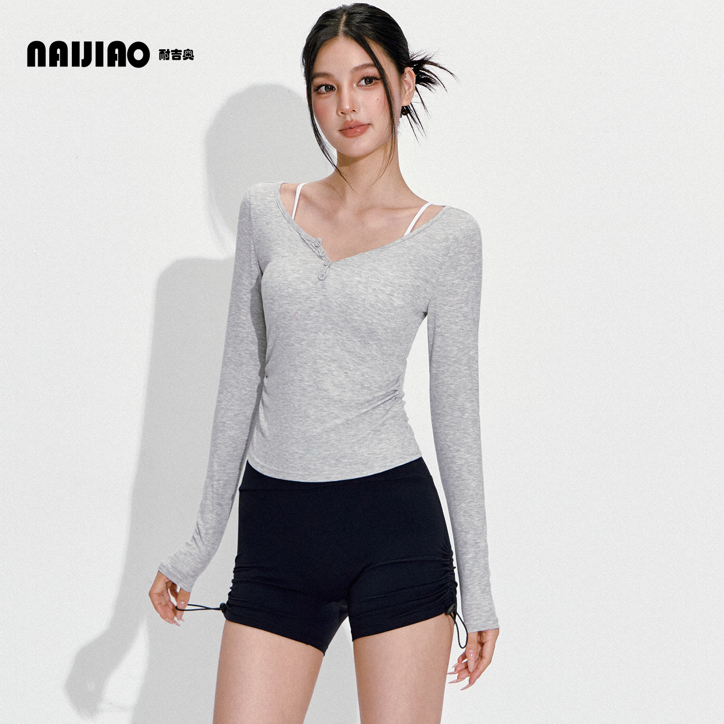 瑜伽长袖女普拉提训练健身服上衣