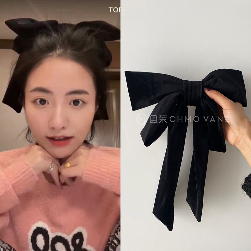 小红书TOROON同款黑色大蝴蝶结