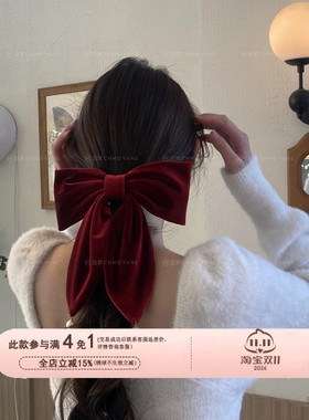 官网同款~设计款坠珠蝴蝶结发夹
