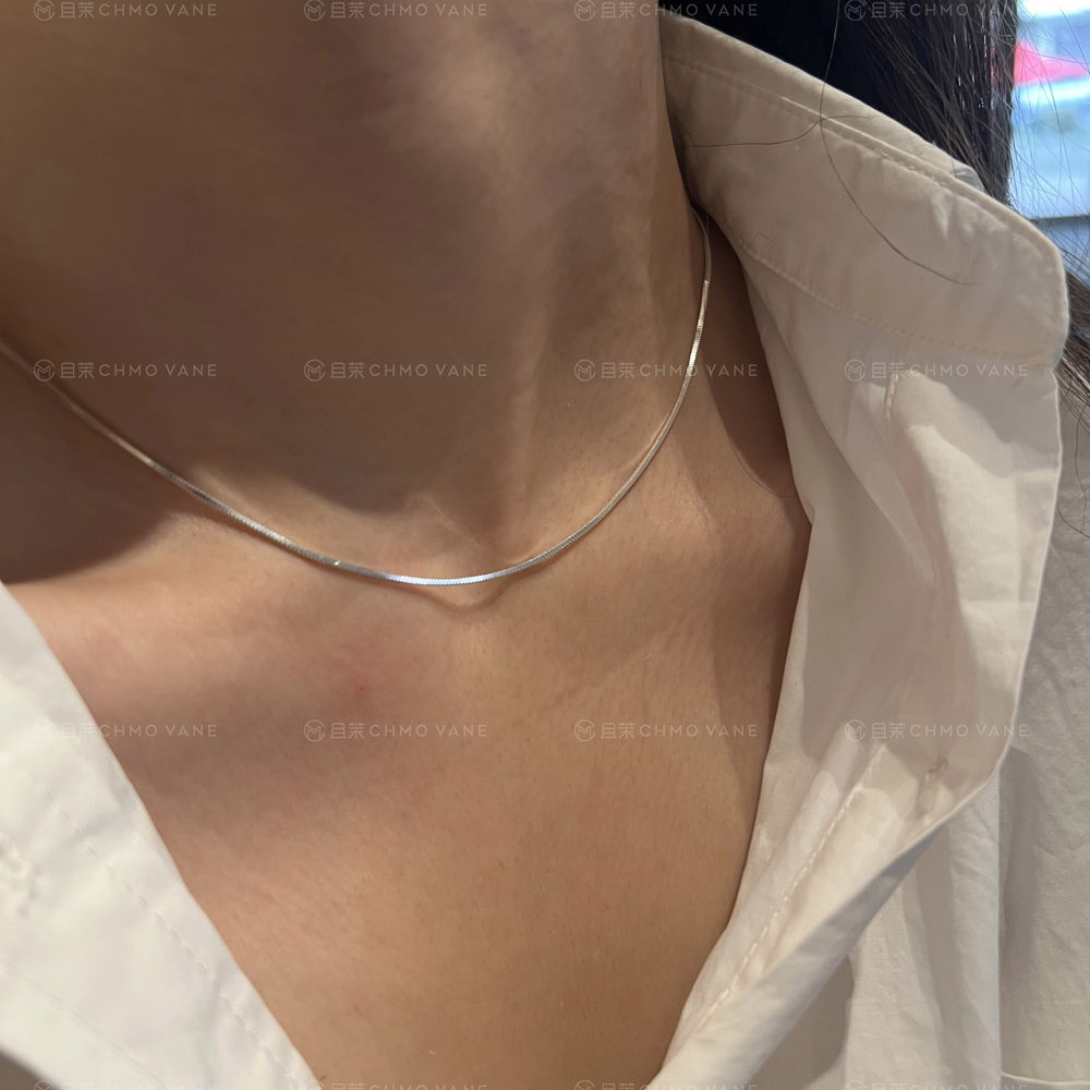 极简风925银锁骨链素链