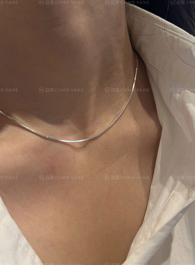 极简风925银锁骨链素链