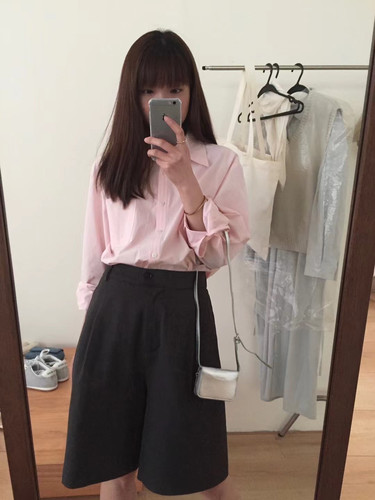 Hygge2024新款 衬衫女 粉色减龄上衣 百搭基础款 春秋两季皆可